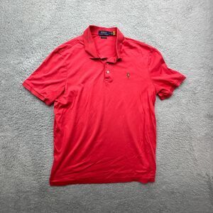 Ralph Lauren Polo Mens L‎ Red Flesh Pony Soft Touch Classic Fit Short Sleeve